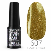 Profinails Top Gél Glitter Glaze fixálásmentes LED/UV fényzselé 6g No. 607 (1db raktáron)